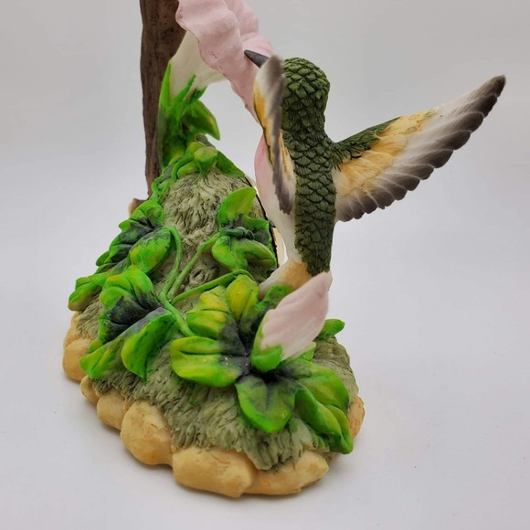 Vintage Cadona Floral Mantel Clock Quartz Hummingbird - Picture 7 of 7